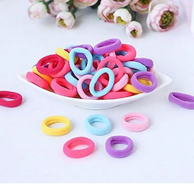 Alt view image 2 of 2 - Baby Hair Ties for Kids Toddlers 100 PCS 10 Colors Small Seamless Hair Bands Ponytail Holder J-MEE