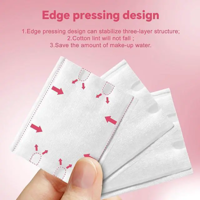 Alt view image 5 of 7 - ICOTLE Square Cotton Pads 475 Pcs Makeup Remover Pads Cotton Squares for Face 75 Thick and 400 Ultra-Thin for Daily Skin Care, Pair with Makeup Remover
