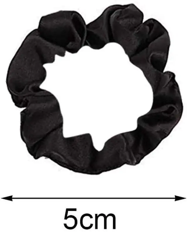 Alt view image 2 of 7 - 12Pcs Satin Hair Scrunchies For Women, Black Scrunchies Hair Ties | Soft Satin Fabric, Gentle Hold, Stretch Elastic Band, Suitable For Daily Wear, Parties, Sports, And Gifting