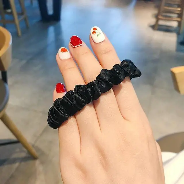 Alt view image 3 of 7 - 12Pcs Satin Hair Scrunchies For Women, Black Scrunchies Hair Ties | Soft Satin Fabric, Gentle Hold, Stretch Elastic Band, Suitable For Daily Wear, Parties, Sports, And Gifting