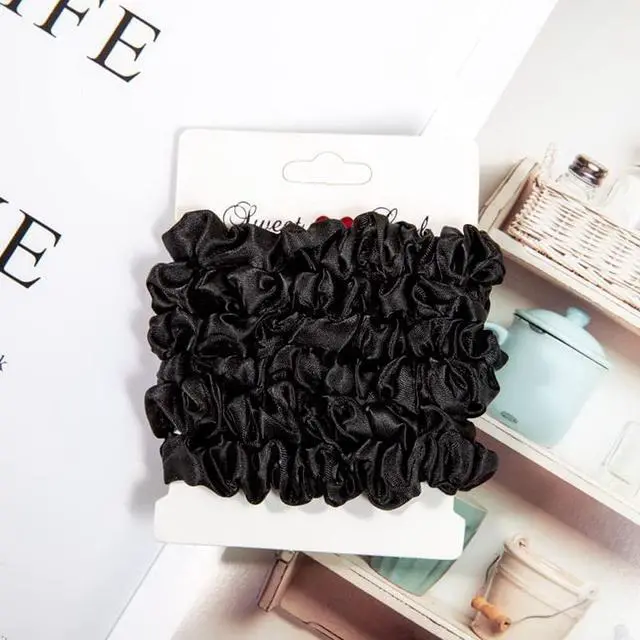 Alt view image 4 of 7 - 12Pcs Satin Hair Scrunchies For Women, Black Scrunchies Hair Ties | Soft Satin Fabric, Gentle Hold, Stretch Elastic Band, Suitable For Daily Wear, Parties, Sports, And Gifting