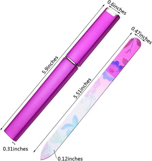Alt view image 2 of 7 - Mudder 5 Pack Glass Nail Files with Cases for Natural Nail, Classic Pattern | 5.51 in Length, Multicolor Classic Patterns, Washable and Reusable, Smooth Shaping, Easy Grip, Home Travel and Salon Use