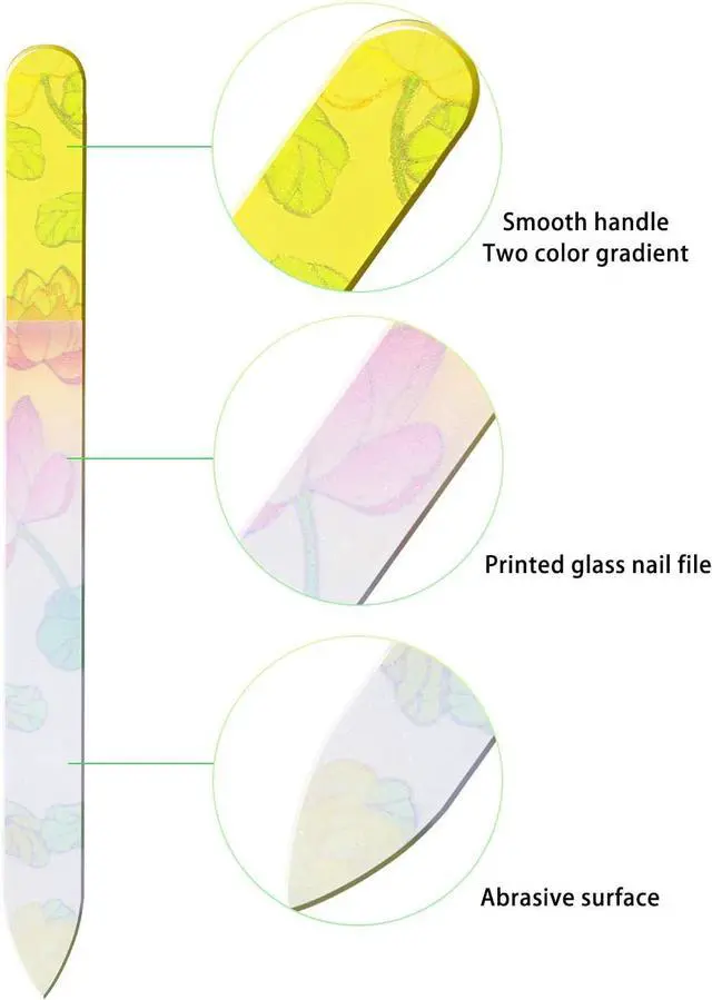 Alt view image 4 of 7 - Mudder 5 Pack Glass Nail Files with Cases for Natural Nail, Classic Pattern | 5.51 in Length, Multicolor Classic Patterns, Washable and Reusable, Smooth Shaping, Easy Grip, Home Travel and Salon Use