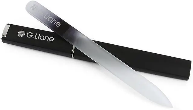 Alt view image 4 of 6 - Crystal Nail FileProfessional Double Sided Glass Fingernail Files with Case,Manicure for Natural Acrylic Gels Nails,Manicure Tools for Home and Salon(Rainbow Black)