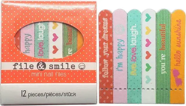 Main image of P2P Nails Mini Nail File and Emery Board Manicure Set | Double-sided files shape and smooth natural or artificial nails, compact for purse or travel, nail manicure kit for girls