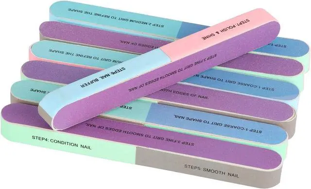 Main image of 12 Pieces 7 Way Nail Files and Buffers, Professional Nail Buffing Files Buffing Block for Shaping, Contouring, Smoothing, Polishing, Shining Natural Nails