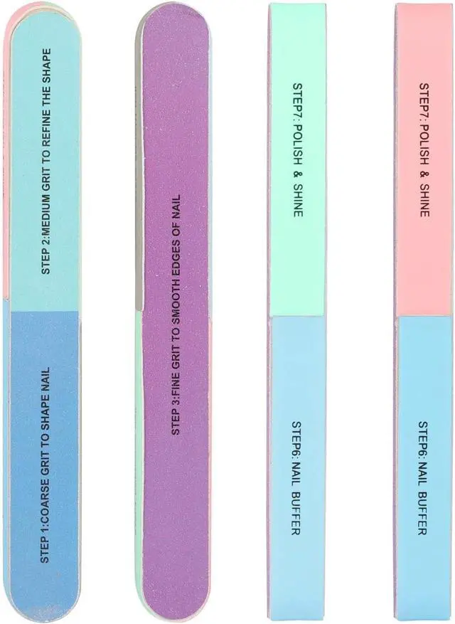 Alt view image 2 of 7 - 12 Pieces 7 Way Nail Files and Buffers, Professional Nail Buffing Files Buffing Block for Shaping, Contouring, Smoothing, Polishing, Shining Natural Nails