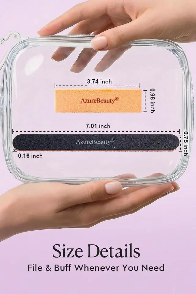 Alt view image 7 of 7 - AZUREBEAUTY Nail Files and Buffers, Professional Nail Supplies, Nail Files for Natural Nails, Rectangular Nail Buffer Block for Polishing Filing, and Nail Care, 100/180 Grit 12 pcs Manicure Tools Kit