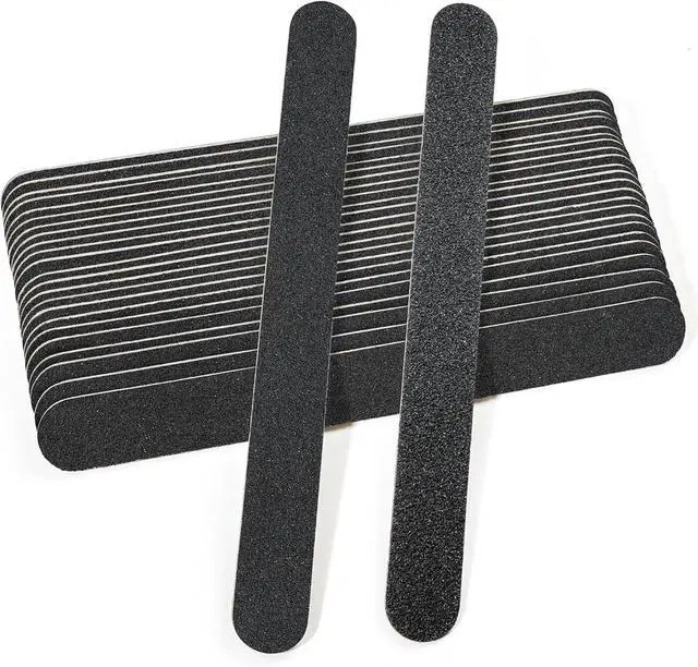 Main image of Canvalite Nail File Large Emery Boards for Nails 100/180 Grit Nail Files for Natural Nails Manicure Pedicure Tool for Home and Salon Use 25PCS, Black