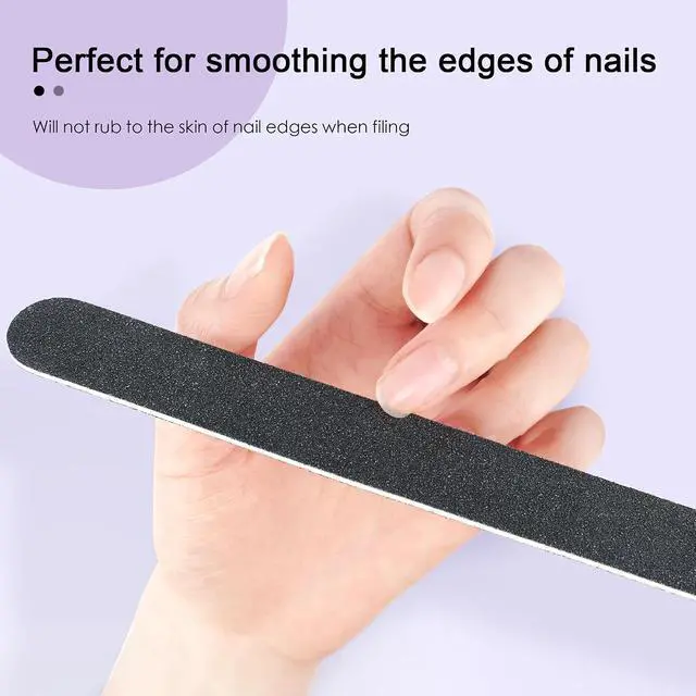 Alt view image 4 of 7 - Canvalite Nail File Large Emery Boards for Nails 100/180 Grit Nail Files for Natural Nails Manicure Pedicure Tool for Home and Salon Use 25PCS, Black