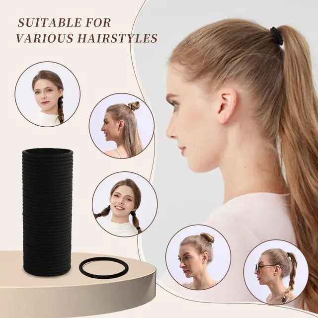Alt view image 3 of 7 - Elastic Hair Ties Hair Bands 4mm Ties Bands For Hair Braids