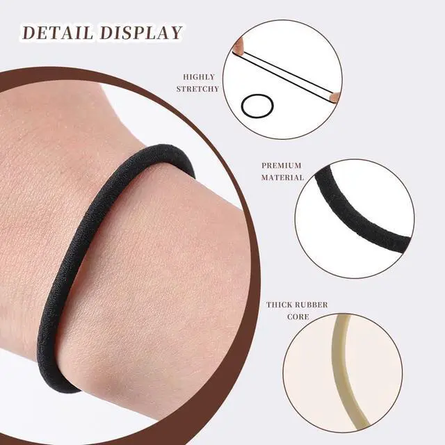 Alt view image 6 of 7 - Elastic Hair Ties Hair Bands 4mm Ties Bands For Hair Braids