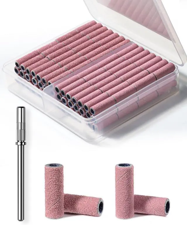 Main image of Makartt Nail Drill Bits Sanding Bands - 100 Pcs 180/240 Grit 3.1mm Pink | For Nail Drill Mini Sanding Bands for Acrylic Gel Manicure and Pedicure
