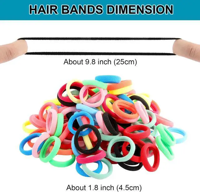 Alt view image 4 of 7 - 120PCS Hair Ties for Women and Girls, Elastic Hair Bands, Ponytail Holders | Assorted Colors Soft Cotton Seamless Hair Ties for Women or Men, No Damage for Thick Hair, 1.8 Inch in Diameter (12 Colors)