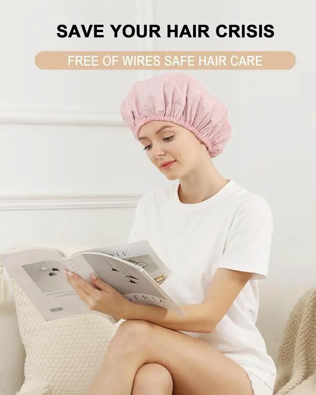 Alt view image 2 of 7 - YIZIJIZI Hair Heat Cap,Deep Conditioning Hair Cap 2 Pack | Enhances deep conditioning with gentle heat for hair masks and treatments. Gorro térmico para el cabello at home