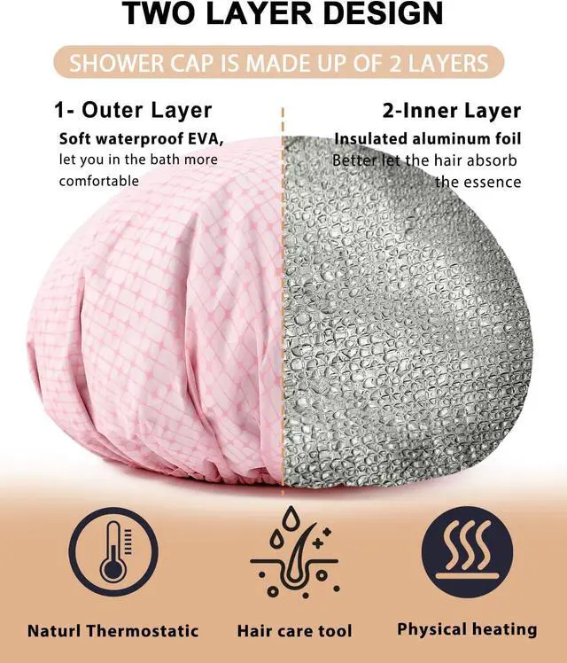 Alt view image 4 of 7 - YIZIJIZI Hair Heat Cap,Deep Conditioning Hair Cap 2 Pack | Enhances deep conditioning with gentle heat for hair masks and treatments. Gorro térmico para el cabello at home