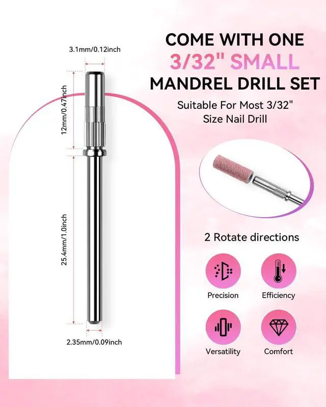 Alt view image 2 of 7 - Makartt Nail Drill Bits Sanding Bands - 100 Pcs 180/240 Grit 3.1mm Pink | For Nail Drill Mini Sanding Bands for Acrylic Gel Manicure and Pedicure