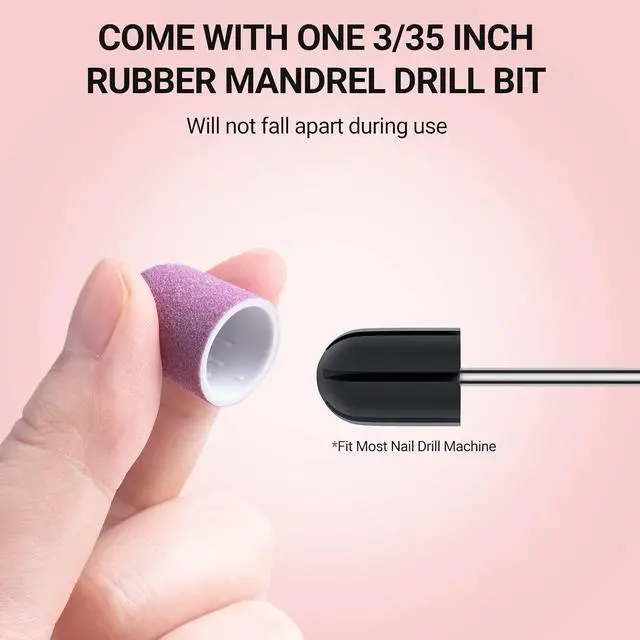 Alt view image 3 of 7 - MelodySusie 10 Pcs Nail Sanding Caps Nail Drill Bits 180 Fine Grit for Foot File Callus Remover Manicure Pedicure Nail Polishing Burr Home Salon Use, Purple (13mm)