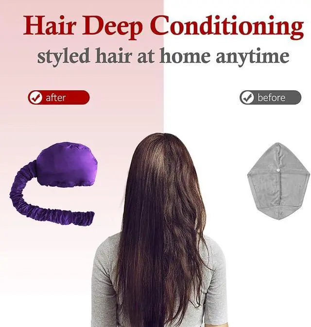 Alt view image 2 of 6 - Hair Dryer Bonnet - Upgraded Bonnet Hair Dryer with Longer Extended Hose for Easy Styling, Curling and Deep Conditioning, Purple, One Size Fits All