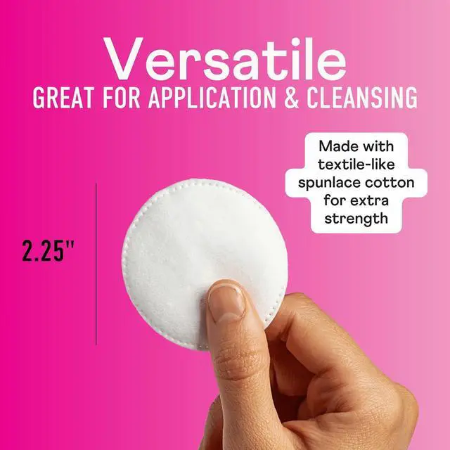 Alt view image 7 of 7 - Swisspers Premium Cotton Rounds, Dual-Sided, 100 Count (Pack of 3) | Hypoallergenic, Textured Side, Lint-Free Side, Dermatologist-Tested, Chlorine-Free, 300 Total