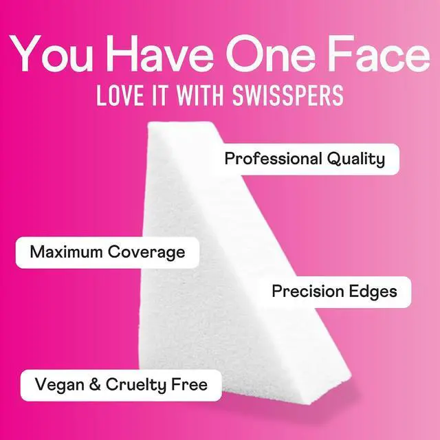 Alt view image 2 of 7 - Swisspers Premium Pro Cosmetic Wedges, Latex-Free Makeup Wedge, Jumbo Size, 16 Count Bag | Jumbo Size Wedge, Precision Edges, Washable and Reusable