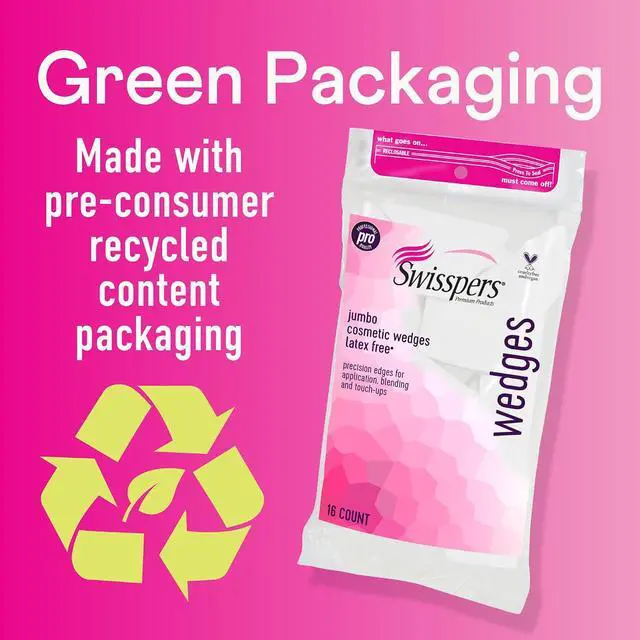 Alt view image 6 of 7 - Swisspers Premium Pro Cosmetic Wedges, Latex-Free Makeup Wedge, Jumbo Size, 16 Count Bag | Jumbo Size Wedge, Precision Edges, Washable and Reusable