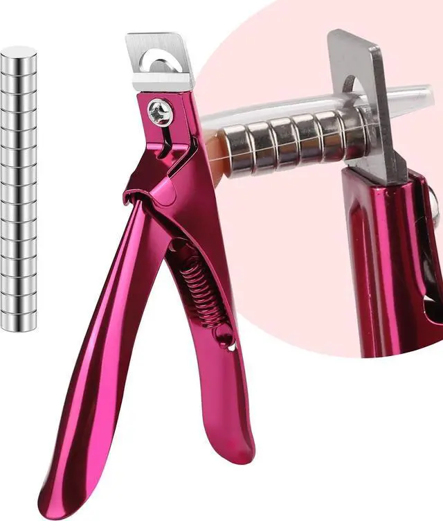 Main image of BEST CHOICE MAGNETS False Nail Clippers Stainless Steel with 15Pcs Magnets | Nail Cutter for Acrylic Nail, Nail Clippers with Small Magnets for Home Salon Nail Art (Pink)