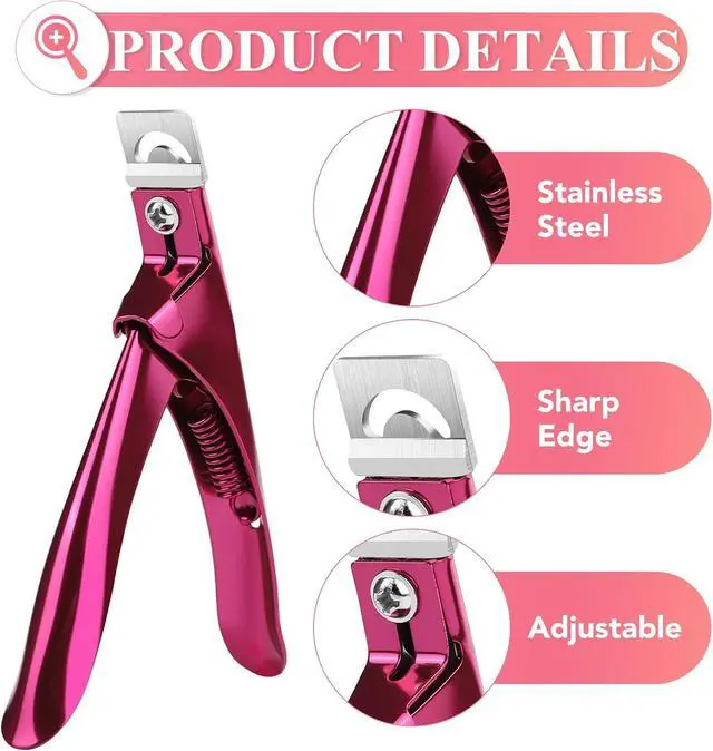 Alt view image 3 of 7 - BEST CHOICE MAGNETS False Nail Clippers Stainless Steel with 15Pcs Magnets | Nail Cutter for Acrylic Nail, Nail Clippers with Small Magnets for Home Salon Nail Art (Pink)