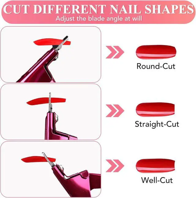 Alt view image 5 of 7 - BEST CHOICE MAGNETS False Nail Clippers Stainless Steel with 15Pcs Magnets | Nail Cutter for Acrylic Nail, Nail Clippers with Small Magnets for Home Salon Nail Art (Pink)