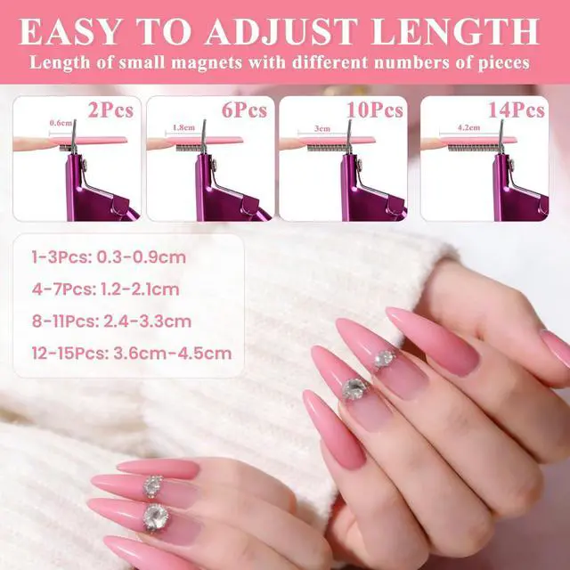 Alt view image 4 of 7 - BEST CHOICE MAGNETS False Nail Clippers Stainless Steel with 15Pcs Magnets | Nail Cutter for Acrylic Nail, Nail Clippers with Small Magnets for Home Salon Nail Art (Pink)