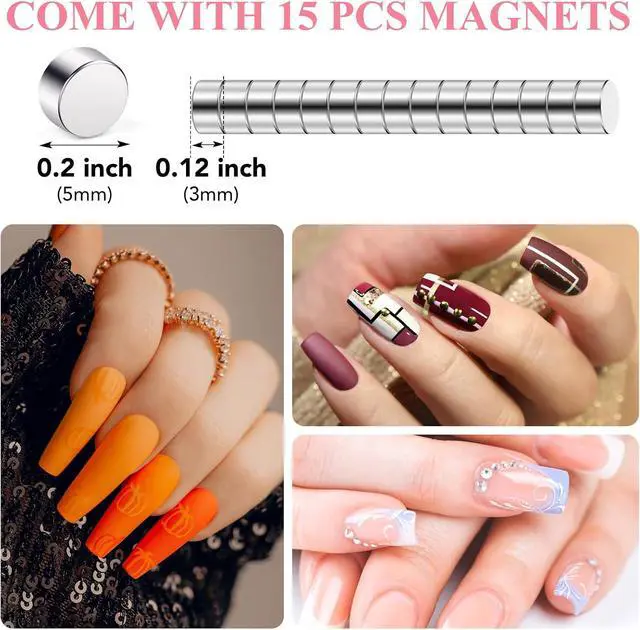 Alt view image 7 of 7 - BEST CHOICE MAGNETS False Nail Clippers Stainless Steel with 15Pcs Magnets | Nail Cutter for Acrylic Nail, Nail Clippers with Small Magnets for Home Salon Nail Art (Pink)