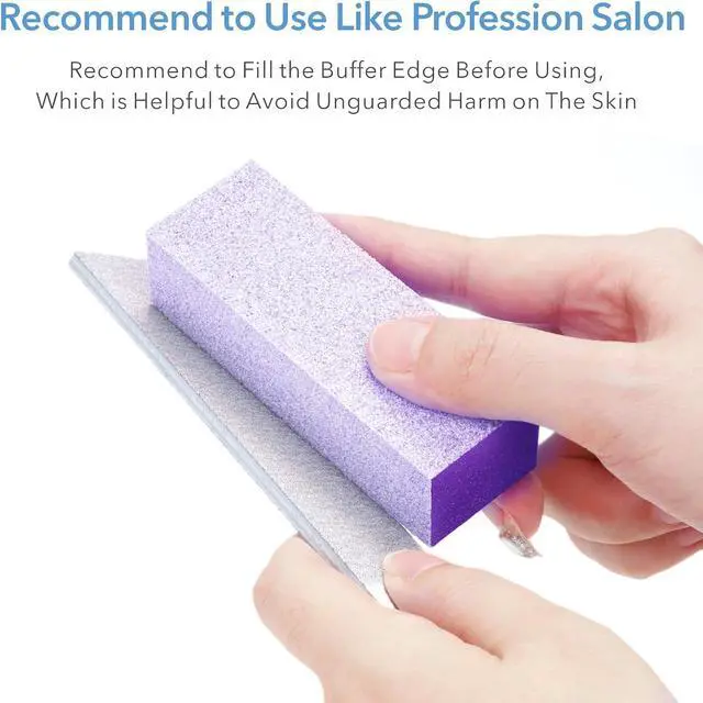 Alt view image 7 of 7 - Nail Buffer Block - Nail Buffer 80/80/100 Grit 10 Pcs 3 Way Purple | 3.5" Long, High-elastic Sponge, Washable & Reusable, Natural Nails Cleanup, Nail Prep, Manicure, Travel Size, Home DIY