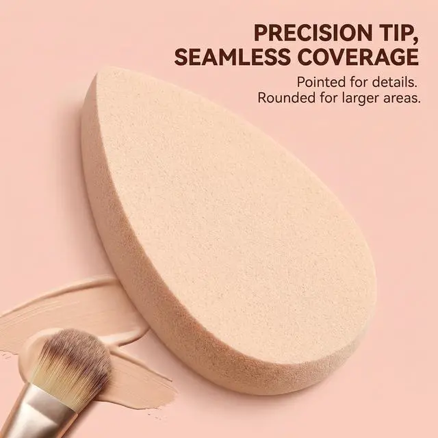 Alt view image 3 of 7 - 5Pcs Beige Smooth Makeup Sponge Blender Flawless Foundation Powder Puff Beauty,Makeup Brushes and Tools