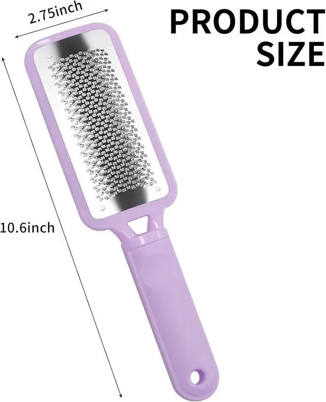 Alt view image 2 of 6 - Topmeet Foot Callus Remover Professional Stainless Steel Foot File for Dead Skin, Callus & Hard Skin Removal Ergonomic Design for Smooth, Baby-Soft Feet (Purple)