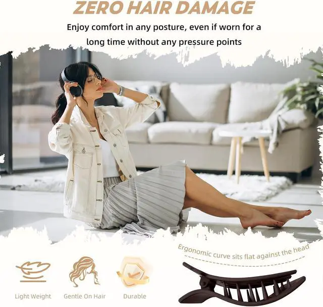 Alt view image 5 of 7 - 4PCS Flat Hair Clips Matte Non-Slip Claws for Women, Strong Hold Hair Accessories for All Hair Types, Daily Wedding Party Date Beach Use (Style3(Solid))