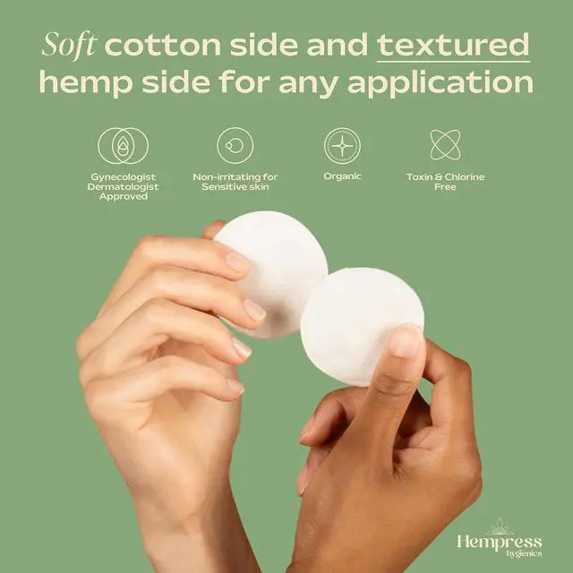 Alt view image 3 of 6 - Organic Cotton Rounds for Face (180 Count) | Soft & Plush for Sensitive Skin, Strong Hemp Fibers Resist Shredding, Vegan, Skin-Friendly, Non-Toxic Makeup Remover Pads