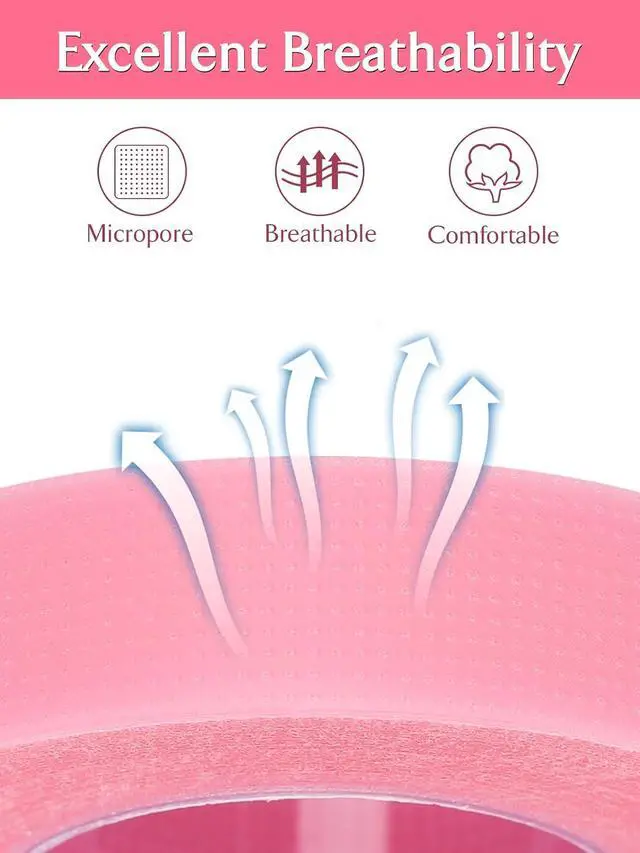 Alt view image 2 of 7 - TEOYALL 5 Rolls PE Lash Tapes, Breathable Pink Eyelash Extension Tapes | 9 meter/10 Yard Each Roll,Adhesive Micropore Lash Tapes EyeLash Extensions Supplies