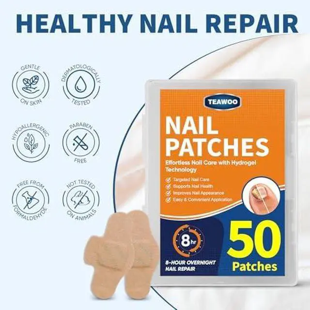 Alt view image 5 of 7 - TEAWOO 50PCS Toenail Nail Patches, Self-Adhesive Conditioning Stickers | 8-Hour Overnight, for Thick Discolored Brittle Damaged Nails, Daily Nail Care for Men & Women