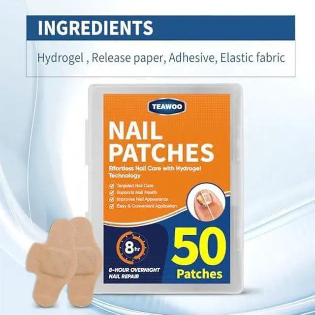 Alt view image 7 of 7 - TEAWOO 50PCS Toenail Nail Patches, Self-Adhesive Conditioning Stickers | 8-Hour Overnight, for Thick Discolored Brittle Damaged Nails, Daily Nail Care for Men & Women