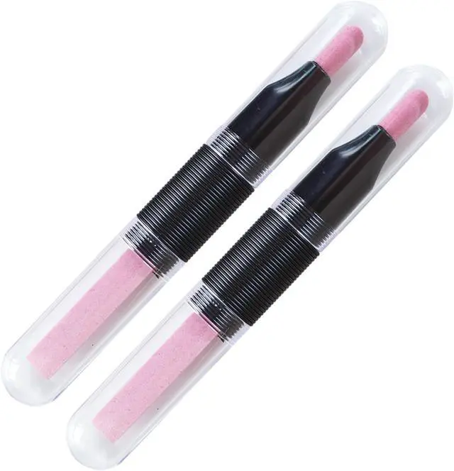 Main image of 2PCS Victory Ceramic Stone Two-Way Nail Pusher & File (Black) Cuticle Trimmer Manicure Tools Professional Nail File Pumice Fingernail Files