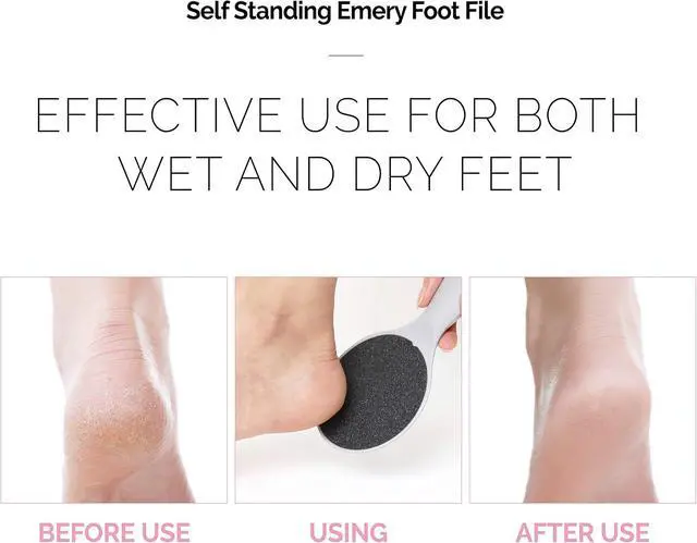 Alt view image 5 of 7 - Self-Standing Emery Foot File, Double-Sided Pedicure Tool, Effective for Cracked Heel, for Wet & Dry Feet, Pedicure, Hygienic Exfoliating, Callus Remover, Foot Scrubber, Professional Care