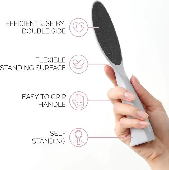 Alt view image 4 of 7 - Self-Standing Emery Foot File, Double-Sided Pedicure Tool, Effective for Cracked Heel, for Wet & Dry Feet, Pedicure, Hygienic Exfoliating, Callus Remover, Foot Scrubber, Professional Care