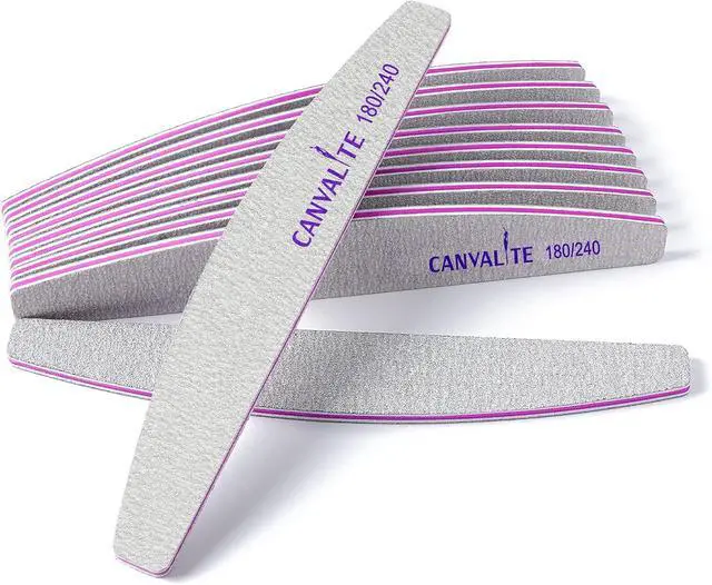 Main image of Canvalite Nail Files for Natural Nails 180/240 Grit Emery Board for Nails Styling Tools for Home and Salon Use 10 PCS