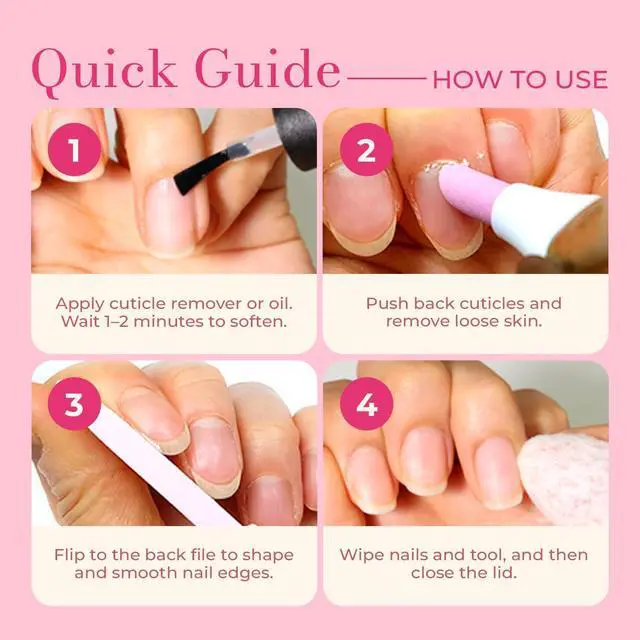 Alt view image 5 of 7 - 2PCS Victory Ceramic Stone Two-Way Nail Pusher & File (Black) Cuticle Trimmer Manicure Tools Professional Nail File Pumice Fingernail Files