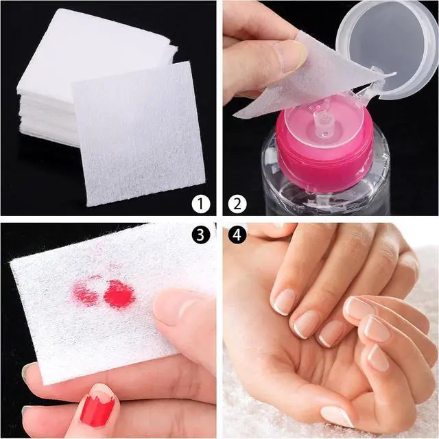 Alt view image 4 of 6 - 650 Pcs Lint Free Nail Wipes Nail Art Gel Polish Remover Cotton Pad