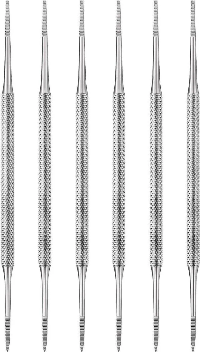 Main image of Mudder 6 Pack Ingrown Toenail Files Double Sided Ingrown Toenail Removal Stainless Steel Nail File Manicure Treatment Removal Pedicure Tools for Feet Under Nail Cleaner(Silver)