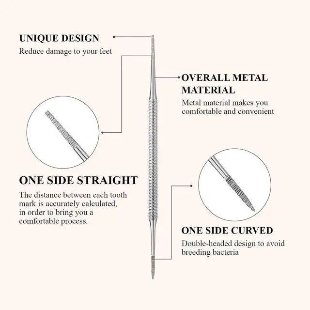 Alt view image 2 of 6 - Mudder 6 Pack Ingrown Toenail Files Double Sided Ingrown Toenail Removal Stainless Steel Nail File Manicure Treatment Removal Pedicure Tools for Feet Under Nail Cleaner(Silver)