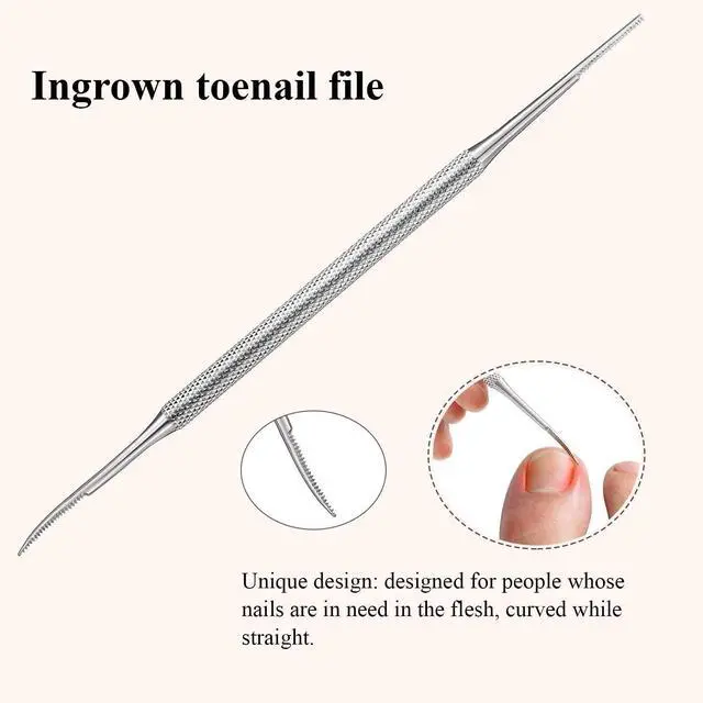 Alt view image 5 of 6 - Mudder 6 Pack Ingrown Toenail Files Double Sided Ingrown Toenail Removal Stainless Steel Nail File Manicure Treatment Removal Pedicure Tools for Feet Under Nail Cleaner(Silver)