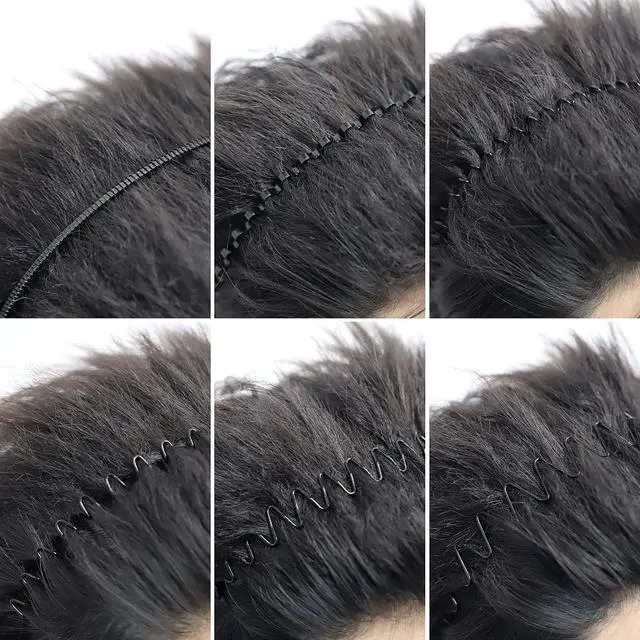 Alt view image 7 of 7 - WantGor Metal Headbands, 6 Packs Fashion Unisex Black Hairband Hair Hoop | Spring Wave Non Slip Sports Headwear Hair Accessories