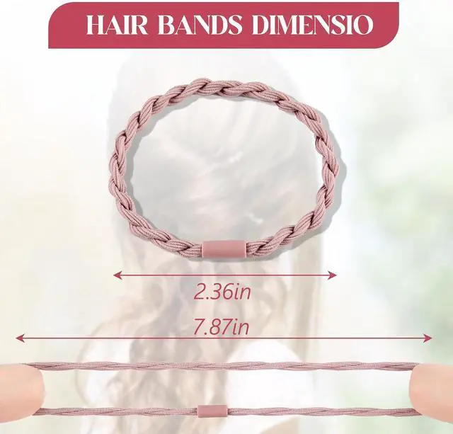 Alt view image 2 of 6 - Boho Hair Ties for Women Girls, 24Pcs Bracelet Hair Ties No Damage Hair Bands for Thick Thin Hair Long Curly Hair Accessories (Style B)
